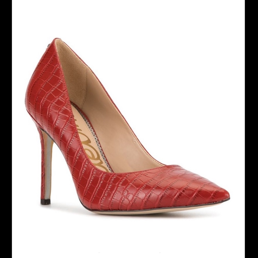 Sam Edelman Hazel Croc Effect Leather Pumps, 6 NEW